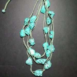 TURQUOISE BEADED 24" NECKLACE